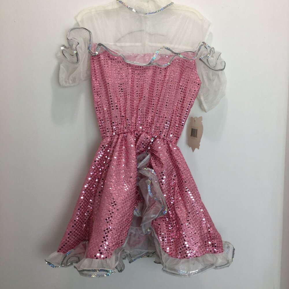 Pink Can Can Girl Kids Halloween Costume New